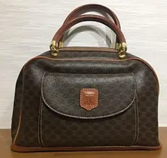 CELINE セリーヌ マカダム柄 ハンドバッグ ブラウン