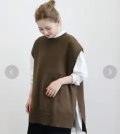 AMERICAN HOLIC ベスト
クルーネックサイドスリットニットベスト