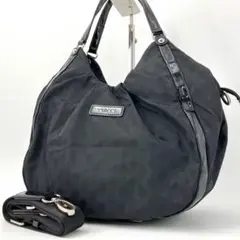 【良品✨】イザック 2way ショルダーバッグ 肩掛け 斜め掛け ドット柄 黒