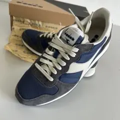 新品箱付ディアドラdiadora ネイビー/グレー ランニングシューズ27.5