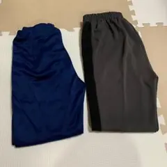 ジャージ素材　2枚セット　らくちんパンツ　グレー　ネイビー