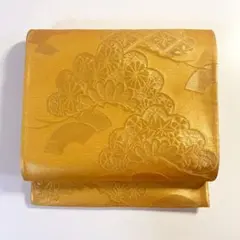 2m1017 袋帯 絹 金色 柄物 和装 着物