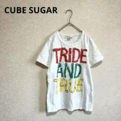 CUBE SUGAR キューブシュガー プリントTシャツ カットソー 白 M
