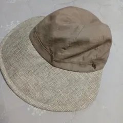 春夏　帽子【美品】茶系　つば広【再値下げ】