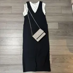 ストレッチジャンパースカート♡Lブラック