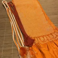 美品 振袖用 帯揚げ 帯締め 3セット 着物 絞り オレンジ