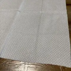 未使用 厚手コットン生地 水色ドット柄 リネン風 80x50cm ハンドメイド