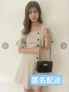 dazzlin レトロスリーブミニワンピース