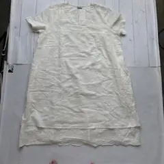 Robe Lines 半袖 Vネック ワンピース オフホワイト