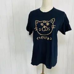 猫の顔デザイン　 Tシャツ　 S 　ヘビーウェイトプリシュランク　a335