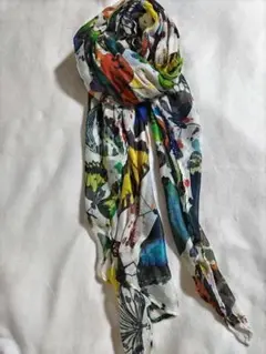 zara カラフル　蝶々　柄　シフォン ストール スカーフ