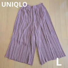 パープルプリーツガウチョパンツ 《UNIQLO》L
