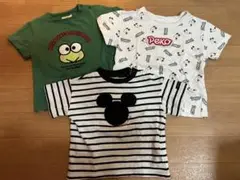 バースデイ 80.90カエル・ペコちゃん・ミッキーマウス Tシャツ 3枚セット