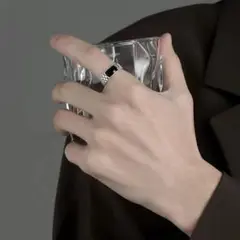 シルバー オイルドロップ 黒 指輪 リング メンズ