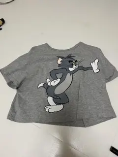 トムとジェリー クロップドTシャツ グレー