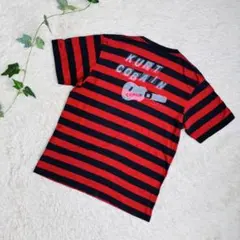 ユニクロ　UNIQLO　T KURT COBAIN 赤黒ボーダーTシャツ
