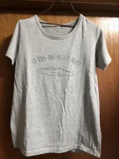 グレー プリント Tシャツ 半袖　L