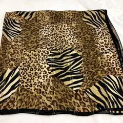 【美品】STEFANO LOMBARDI レオパードストール　シルク100%