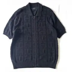 HUF MONOGRAM JACQUARD ZIP SWEATER ニットポロ
