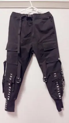 美品★レア★REFLEM カーゴパンツ ロゴテープ　リブサルエル サドル 刺繍 TSデザイン ストレッチカーゴパンツ ワークパンツ ニッカーズ 裾