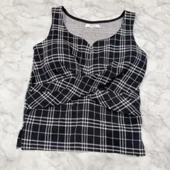 Delyle NOIR チェック カットソー トップス ノースリーブ