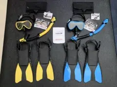 シュノーケルセット イエローとブルーの2セット　一回使用中古美品