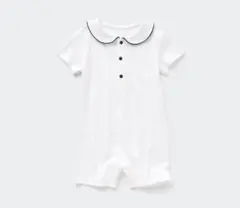 ユニクロ　フライスショートオール　ホワイト　新品　80