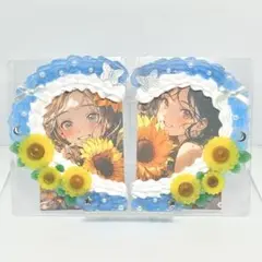 硬質ケース トレカケース ホイップデコB8 青紫花 ひまわり 7.8月限定 ペア