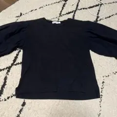 GLOBAL WORK ブラック Tシャツ XXL フリル袖