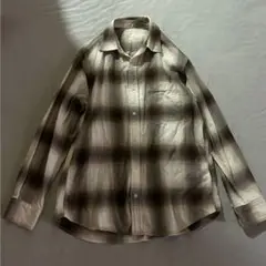 GU オンブレチェック チェックシャツ【M】長袖 シャツ