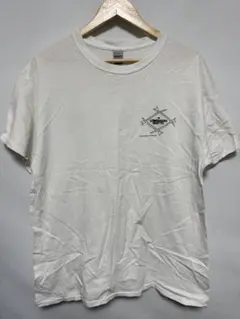 GILDAN ホワイト Tシャツ ロゴプリント　Lサイズ