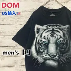 ●T389【US輸入】DOM アニマル Tシャツ ブラック系 men's【L】