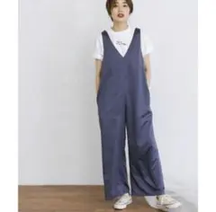 KBF ダブルストラップサテンサロペット