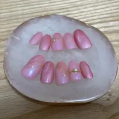 ハンドメイド 現品 ピンクマグネットネイル