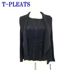 新品タグ付 T-PLEATS アンサンブル ポリエステル100％ L C3503