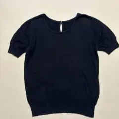 spick&span 黒 半袖 ニット 綿100