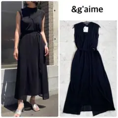 新品タグ付き【&g'aime】キャミレイヤードニットワンピース