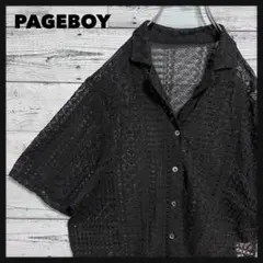 t42【美品】ページボーイ レース 半袖 シャツ ボタンダウン 希少 入手困難