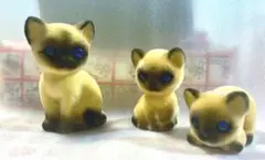 ビンテージ Josef Original フロッキー猫 3匹セット　シャム猫