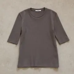 SLOANE クルーネック　リブTシャツ　モカ　スローン