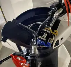 ハンドルフック 汎用 バイクバーハンドル取付 CNCアルミ ブルー