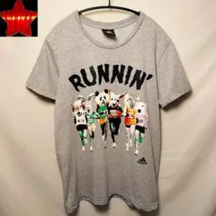 【adidas】tシャツ RUNNIN アニマルマスク グレー カットソー L