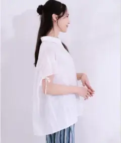 シューラルー　バッグギャザーシャツ　ホワイト　Mサイズ