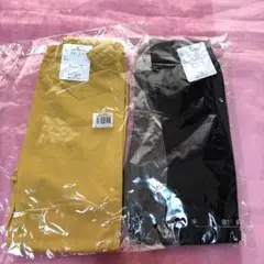 ベルメゾンのびるん10分丈レギンスパンツ120㎝黒黄2点セット新品