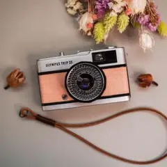 【天然ウッドカメラ】桜ピンク Olympus Trip 35 レトロフィルム
