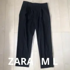 ZARA ザラ　スラックス　黒　パンツ　ブラック　　定番　メンズ　M L