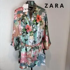 ★ZARA★ザラ★鮮やか柄着物風羽織★新品タグ付★カッコ良く素敵★