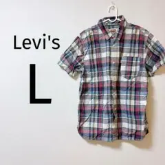 01129 Levi's チェック柄 半袖シャツ L カジュアル