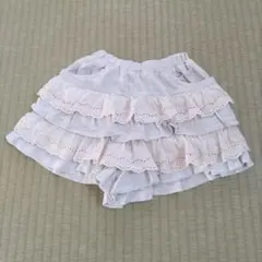 フリル付きベージュスカート風パンツ 100cm