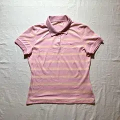 良配色　Y2K 00s Nike PINK ナイキ　刺繍ロゴ　ポロシャツ　M